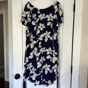 Like New Adrianna Papell Blue Floral Dress